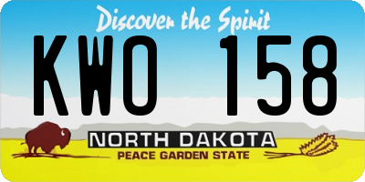 ND license plate KWO158