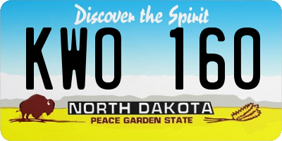 ND license plate KWO160