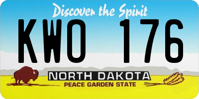ND license plate KWO176
