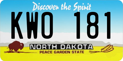 ND license plate KWO181
