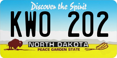 ND license plate KWO202