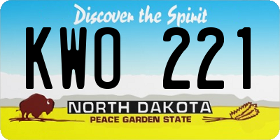ND license plate KWO221