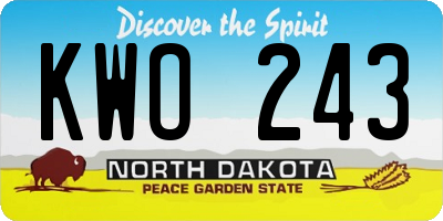 ND license plate KWO243