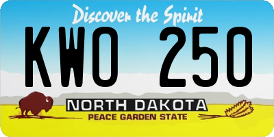ND license plate KWO250