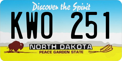 ND license plate KWO251
