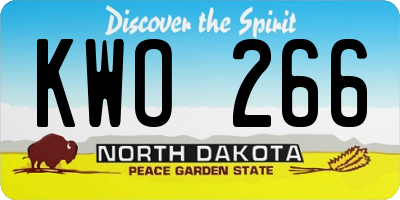 ND license plate KWO266