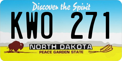 ND license plate KWO271