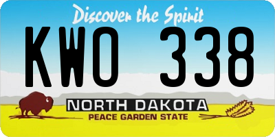 ND license plate KWO338