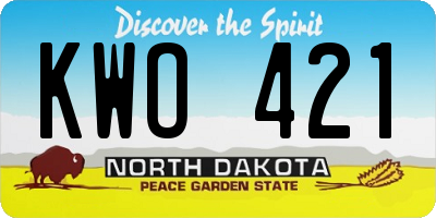 ND license plate KWO421