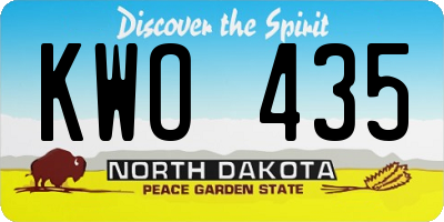 ND license plate KWO435