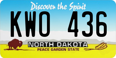 ND license plate KWO436