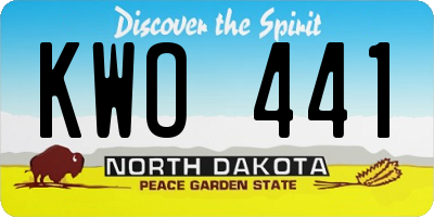 ND license plate KWO441