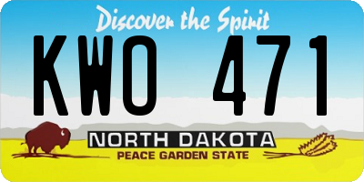 ND license plate KWO471