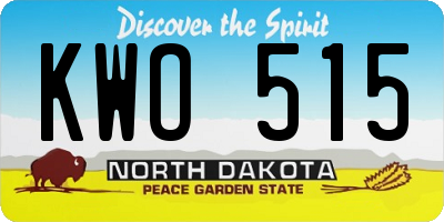 ND license plate KWO515