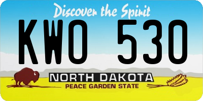 ND license plate KWO530