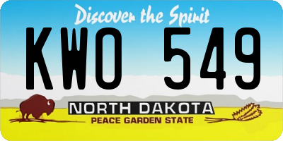 ND license plate KWO549