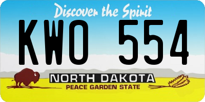 ND license plate KWO554