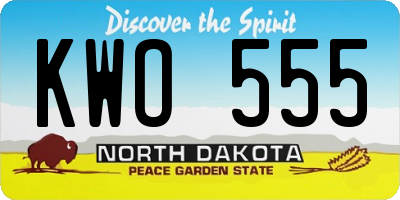 ND license plate KWO555