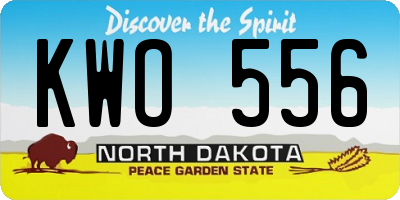 ND license plate KWO556