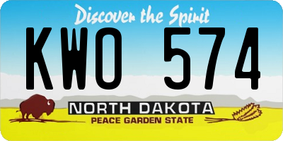 ND license plate KWO574