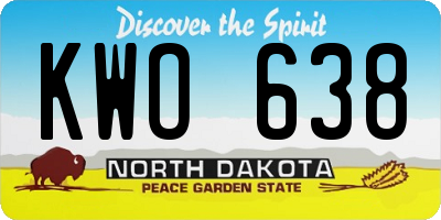 ND license plate KWO638