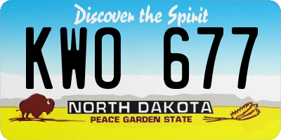 ND license plate KWO677