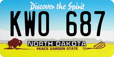 ND license plate KWO687