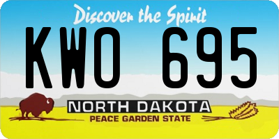 ND license plate KWO695