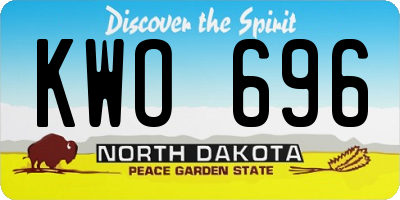 ND license plate KWO696