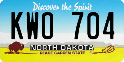 ND license plate KWO704