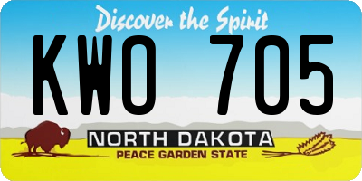 ND license plate KWO705