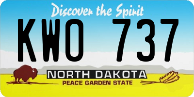 ND license plate KWO737