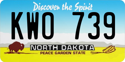 ND license plate KWO739