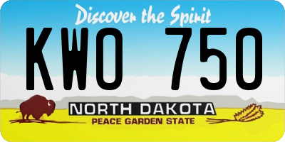 ND license plate KWO750