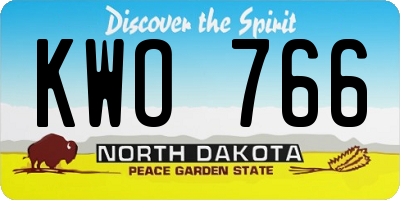 ND license plate KWO766