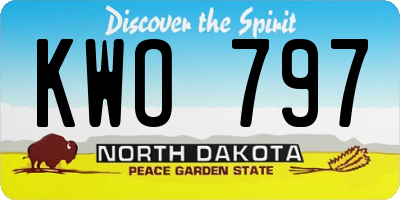 ND license plate KWO797