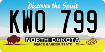 ND license plate KWO799