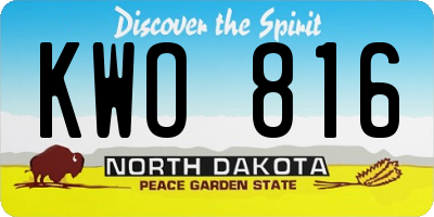 ND license plate KWO816