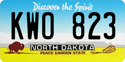 ND license plate KWO823