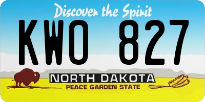 ND license plate KWO827