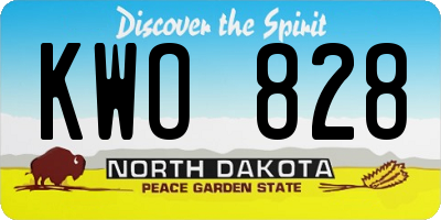 ND license plate KWO828
