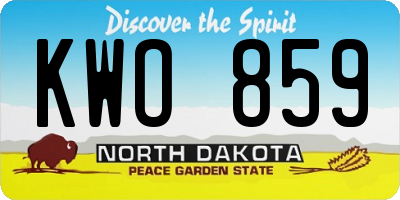 ND license plate KWO859