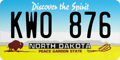 ND license plate KWO876