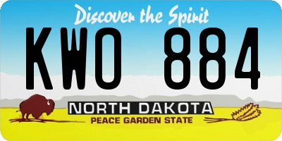 ND license plate KWO884