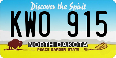 ND license plate KWO915