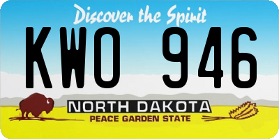 ND license plate KWO946