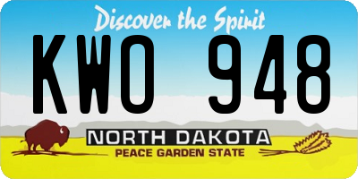 ND license plate KWO948