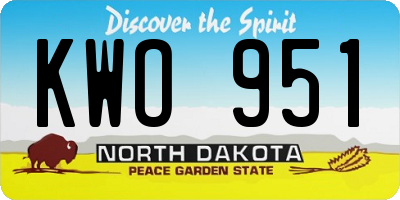 ND license plate KWO951