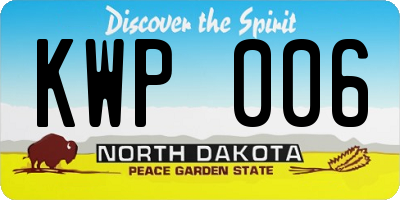 ND license plate KWP006