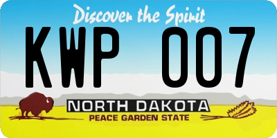 ND license plate KWP007